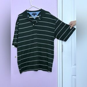Tommy Hilfiger Dark Green Polo with White Stripes